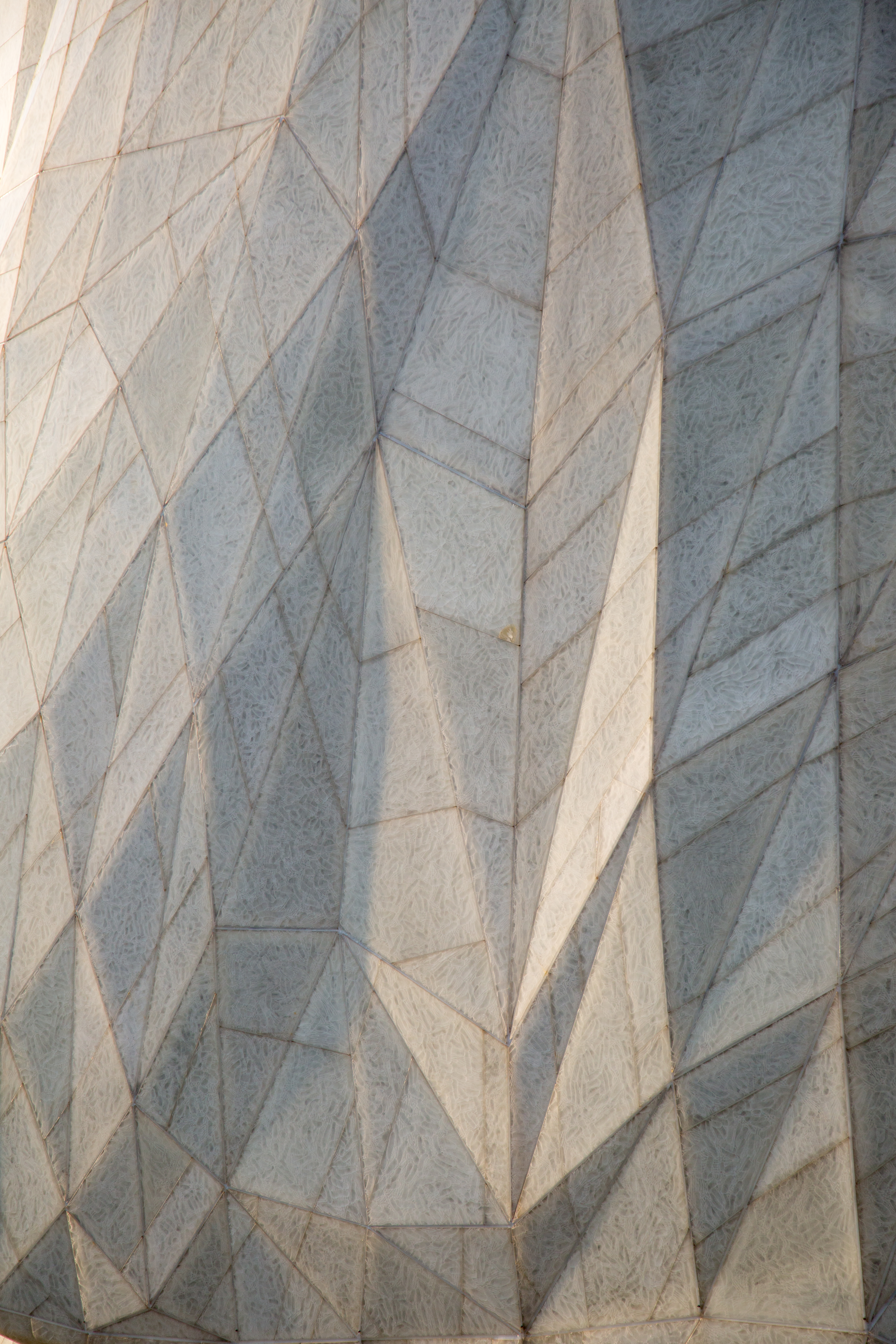 Glass exterior surface of the nine panels of the Continental Bahá’í House of Worship of South America (Santiago, Chile)